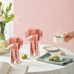 YOUBET 50PCS Rose Gold Plastic Forks - Heavy Duty Plastic Forks - Solid Durable Rose Gold Disposable Silverware for Party Picnic Wedding and Daily Use
