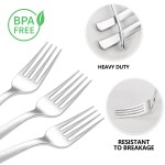 YOUBET 50PCS Silver Plastic Forks - Heavy Duty Plastic Forks - Solid Durable Silver Disposable Silverware for Party Picnic Wedding and Daily Use