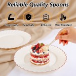 YOUBET 50Pcs Gold Glitter Plastic Spoons - Heavy Duty Plastic Spoons - Heavyweight Gold Glitter Disposable Silverware for Party & Dinners & Wedding