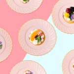 YOUBET 100 Pack Pink Scalloped Plastic Plates - 6.5 Inch Pink Disposable Plates - High End Elegant Vintage Dessert Plate for Party & Weeding & Birthday