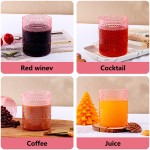 YOUBET 24PCS Plastic Drinking Glasses - 14OZ Pink Hobnail Drinkware Glasses - Vintage Glassware Textured Beaded Cups for Water, Beer, Whiskey, Juice and Various Mixed Drinks