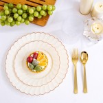 50Pcs Gold Plastic Spoons - Heavy Duty Plastic Spoons - Heavyweight Gold Disposable Silverware for Party & Dinners & Wedding