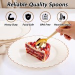 50Pcs Gold Plastic Spoons - Heavy Duty Plastic Spoons - Heavyweight Gold Disposable Silverware for Party & Dinners & Wedding