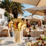 50Pcs Gold Plastic Spoons - Heavy Duty Plastic Spoons - Heavyweight Gold Disposable Silverware for Party & Dinners & Wedding