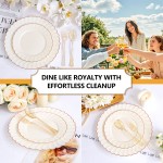50Pcs Gold Glitter Plastic Spoons - Heavy Duty Plastic Spoons - Heavyweight Gold Glitter Disposable Silverware for Party & Dinners & Wedding