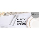 50Pcs Silver Plastic Spoons - Heavy Duty Plastic Spoons - Heavyweight Silver Disposable Silverware for Party & Dinners & Wedding