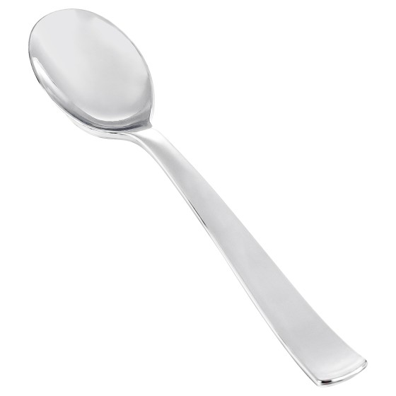 50Pcs Silver Plastic Spoons - Heavy Duty Plastic Spoons - Heavyweight Silver Disposable Silverware for Party & Dinners & Wedding