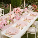 125Pcs Pink Plastic Plates with Gold Rim - Scalloped Plastic Plates Set Includes 25 Dinner, 25 Dessert Plate, 75 Gold Silverware for 25Geusts for Wedding Birthday Baby Shower Mothers Day