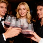 40 Pack Plastic Ribbed Wine Glasses - 14 OZ Clear Thicker Origami Stemless Disposable Wine Glasses - Heavy Duty Unbreakable Vintage Whiskey Cups for Wedding Parties Bar