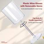 36 Pack Clear Plastic Wine Glasses - 10 OZ Disposable Square Wine Glasses with Stem for Wedding & Party & Anniversary