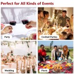 36 Pack Clear Plastic Wine Glasses - 10 OZ Disposable Square Wine Glasses with Stem for Wedding & Party & Anniversary