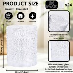 24PCS Plastic Hobnail Drinking Glasses - 14 Oz Clear Vintage Glasses Drinkware - Disposable Beaded Cups for Juice, Wine, Party