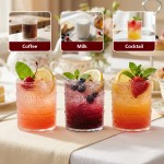 24PCS Plastic Hobnail Drinking Glasses - 14 Oz Clear Vintage Glasses Drinkware - Disposable Beaded Cups for Juice, Wine, Party