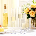 36 Pack Clear Champagne Flutes Plastic - 6 Oz Flower Wavy Champagne Plastic Glasses - Heavy Duty Vintage Disposable Flutes for Wedding Party Birthday Anniversary
