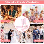 36 Pack Pink Champagne Flutes Plastic - 6 Oz Flower Wavy Champagne Plastic Glasses - Heavy Duty Vintage Disposable Flutes for Wedding Party Birthday Mothers Day