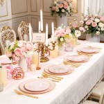 125PCS Pink Plastic Plates - Pink Disposable Plates With Gold Rim - Pinks and Gold Plates Include 25 Dinner Plates, 25 Dessert Plate, 75 Cutlery for Party Wedding Birthday Mothers Day