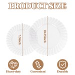 YOUBET 100PCS Clear Scalloped Plastic Plates - Heavy Duty Clear Disposable Plates, Fancy Hard Scalloped Plates Include 50 Dinner Plate, 50 Dessert Plate, for Wedding & Party