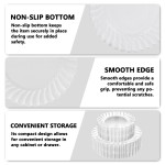 YOUBET 100PCS Clear Scalloped Plastic Plates - Heavy Duty Clear Disposable Plates, Fancy Hard Scalloped Plates Include 50 Dinner Plate, 50 Dessert Plate, for Wedding & Party