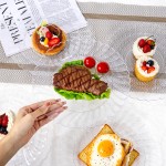 YOUBET 100PCS Clear Scalloped Plastic Plates - Heavy Duty Clear Disposable Plates, Fancy Hard Scalloped Plates Include 50 Dinner Plate, 50 Dessert Plate, for Wedding & Party