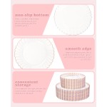 YOUBET 100PCS Rose Gold Plastic Plates - Heavy Duty Scalloped Disposable Plates Include 50 Dinner Plate, 50 Dessert Plate for Wedding & Baby Shower & Party