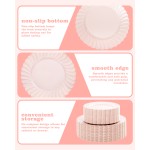 YOUBET 100PCS Pink Scalloped Plastic Plates - Heavy Duty Pink Disposable Fancy Hard Plates Include 50 Dinner Plate, 50 Dessert Plate, for Wedding & Party