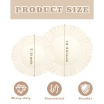 YOUBET 100PCS Ivory Scalloped Plastic Plates - Heavy Duty Disposable Fancy Hard Plates Include 50 Dinner Plate, 50 Dessert Plate, for Wedding & Party