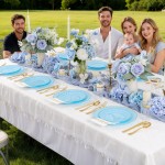 175PCS Blue Scalloped Plastic Plates - Light Blue Disposable Dinnerware Set Include 50 Plates, 75 Gold Silverware, 25 Cups, 25 Napkins for Party & Wedding & Baby Shower