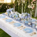175PCS Clear Blue Scalloped Plastic Plates - Blue and Gold Disposable Dinnerware Set Include 50 Plates, 75 Gold Silverware, 25 Cups, 25 Napkins for Party & Wedding & Baby Shower