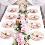 350PCS Pink Scalloped Plastic Plates - Pink and Gold Disposable Dinnerware Set Include 100 Plates, 150 Gold Silverware, 50 Cups, 50 Napkins for Wedding & Party Mothers Day