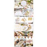 350PCS Gold Scalloped Plastic Plates - White and Gold Disposable Dinnerware Set Include 100 Plates, 150 Gold Silverware, 50 Cups, 50 Napkins for Wedding Party