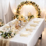 YOUBET 60PCS Ivory Scalloped Plastic Plates - Hard Craem and Gold Fancy Disposable Plates include 30 Gold Dinner Plate, 30 Dessert Plate for Wedding Party