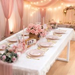 YOUBET 60PCS Pink Scalloped Plastic Plates - Hard Pink and Gold Fancy Disposable Plates include 30 Gold Dinner Plate, 30 Dessert Plate for Party & Wedding & Baby Shower