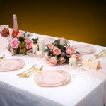 700PCS Pink Plastic Plates - Pink and Gold Plates - Luxury Pinks Dinnerware Set Include 200 Disposable Plates, 300 Heavy Duty Silverware, 100 Cups, 100 Napkins for Wedding Party Mothers Day