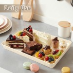 YOUBET 8 Pack Plastic Serving Trays - 10" x 14" Ivory Wheat Straw Trays for Serving Food - Super Strong Disposable Platters, Heavy Duty Plastic Trays for BBQ, Picnic, Party, Wedding