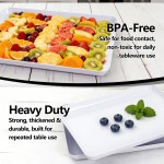 YOUBET 4 Pack Plastic Serving Trays - 10" x 14" White Trays for Serving Food - Super Strong Disposable Platters, Heavy Duty Plastic Trays for BBQ, Picnic, Party, Wedding
