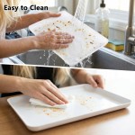 YOUBET 6 Pack Plastic Serving Trays - 10" x 14" White Trays for Serving Food - Super Strong Disposable Platters, Heavy Duty Plastic Trays for BBQ, Picnic, Party, Wedding