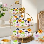YOUBET 102 PCS Plastic Dessert Cups - 8oz Clear Square Cups - 51 Pack Mini Appetizer Cup with Tasting Spoons for Pudding, Fruit, Yogurt Parfait and Ice Cream